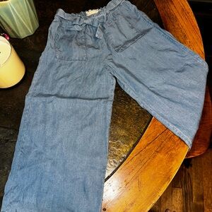 btween Denim Blue Elastic Waist Pants